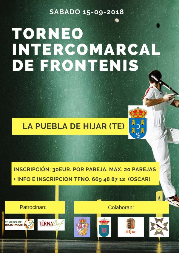 Cartel Torneo Frontenis La Puebla de Hijar 2018